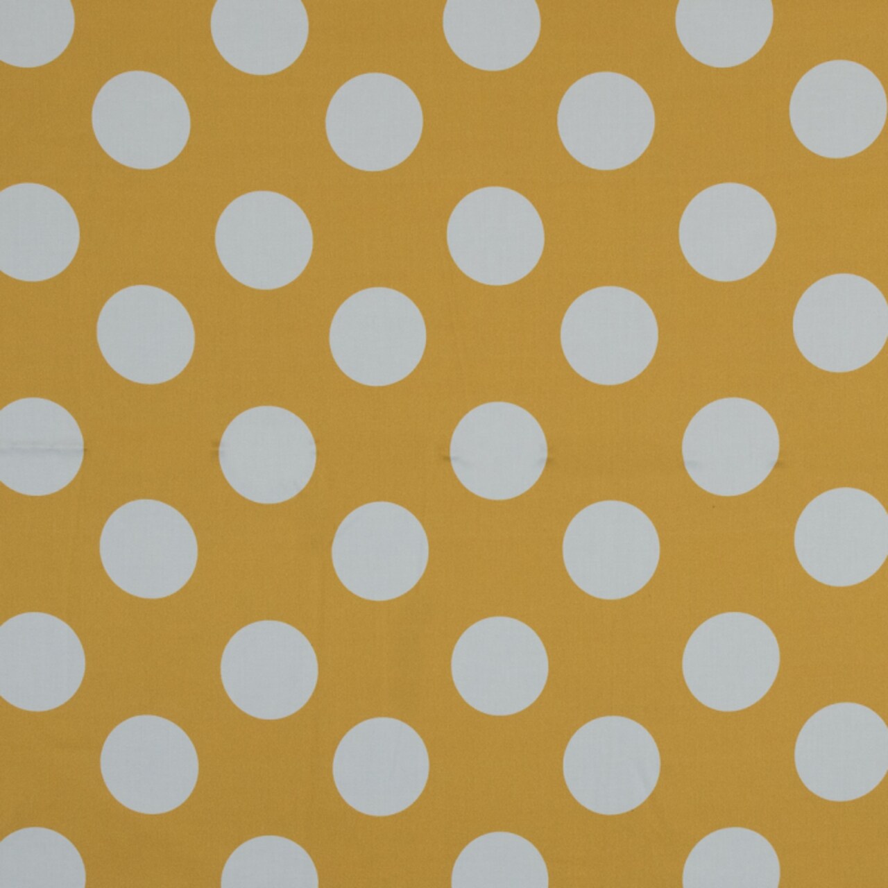 1 Yard Yellow Polka Dots Stretch Cotton Sateen White Snow fabric